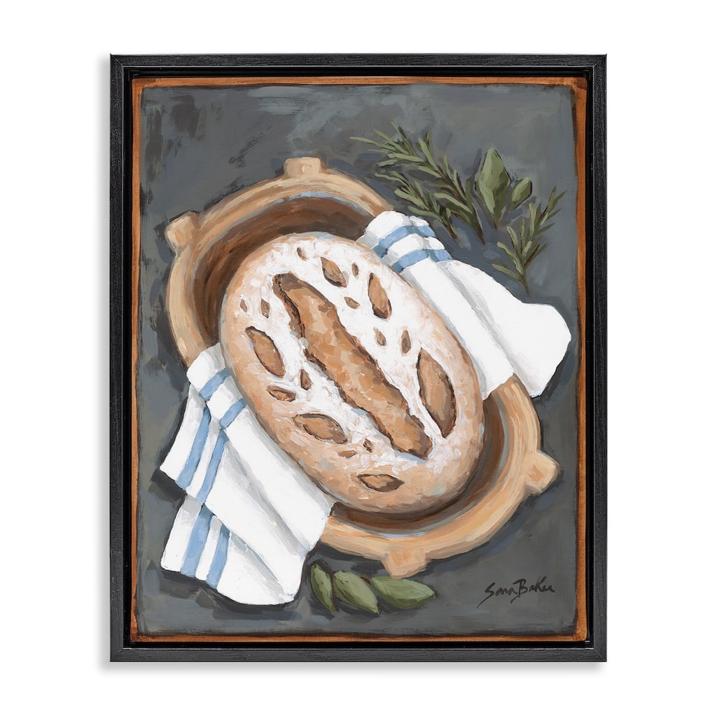 Stupell Bread Baking Basket Framed Floater Canvas Wall Art Design By Sara Baker