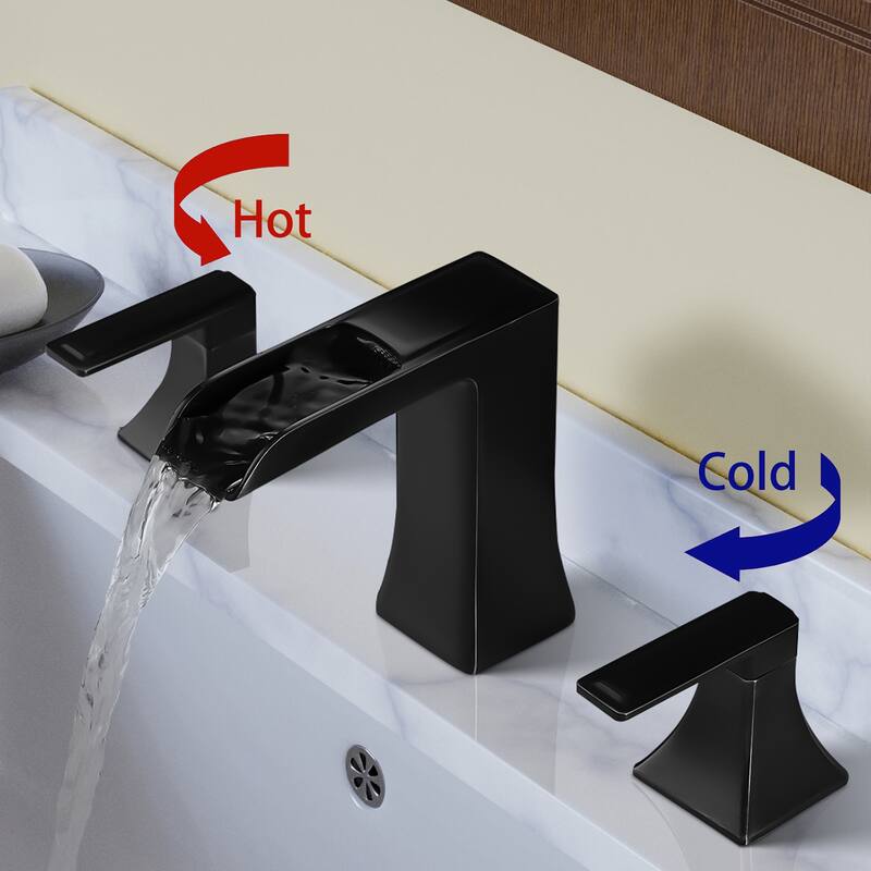 Topcraft Two Handle Waterfall Bathroom Faucet with Pop-Up Drainer