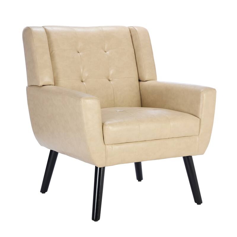 PU Accent Chair with Curved Back