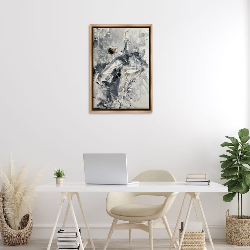 Stupell Elegant Pose Dancer Framed Floater Canvas Wall Art Design By Lucille Lee