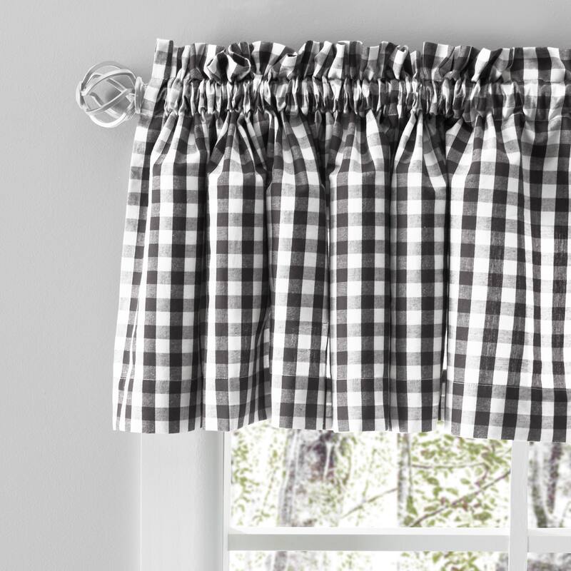 Checkmate Rod Pocket Kitchen Curtains - Tier, Swag or Valance (Sold Separately)