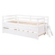 preview thumbnail 15 of 50, Low Loft Bed Twin Size with Trundle, ladder and Storage Drawers, White