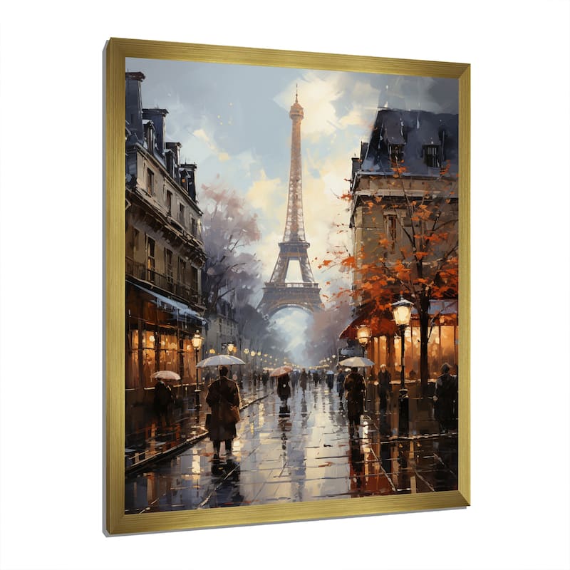 Designart "Eiffel Paris In 19 Century" City Paris Framed Canvas Prints