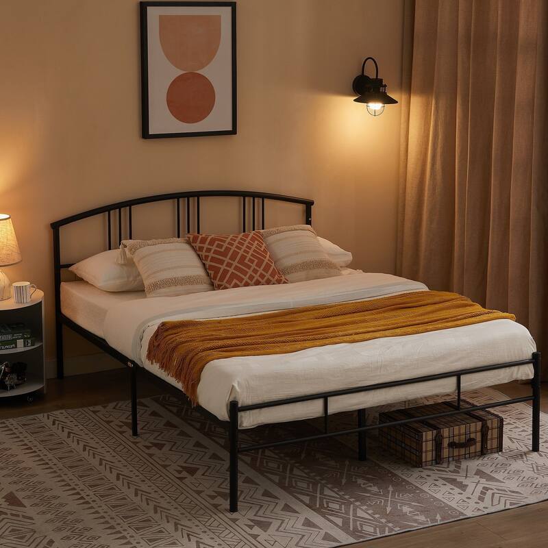 VECELO Bed Frame with Headboard & Metal Slat,Easy Set up- Twin/Full/QueenSize Bed