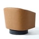 preview thumbnail 29 of 79, 2 Set Tufted PU Vegan Leather Swivel Barrel Chair with Nailheads Trim