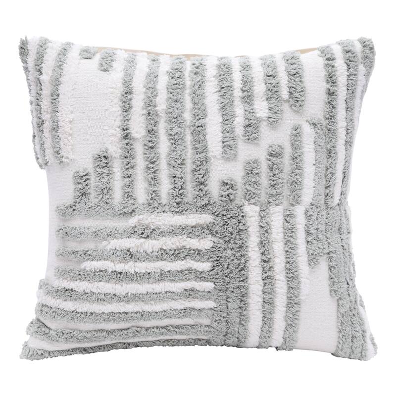 Sevita Stacy Garcia Abstract Geometric Shag Decorative Throw Pillow
