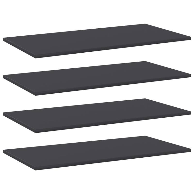 vidaXL Bookshelf Boards 4 pcs Gray 31.5"x15.7"x0.6" Chipboard