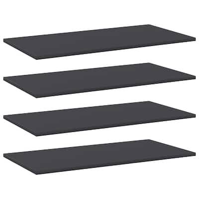 vidaXL Bookshelf Boards 4 pcs Gray 31.5"x15.7"x0.6" Chipboard