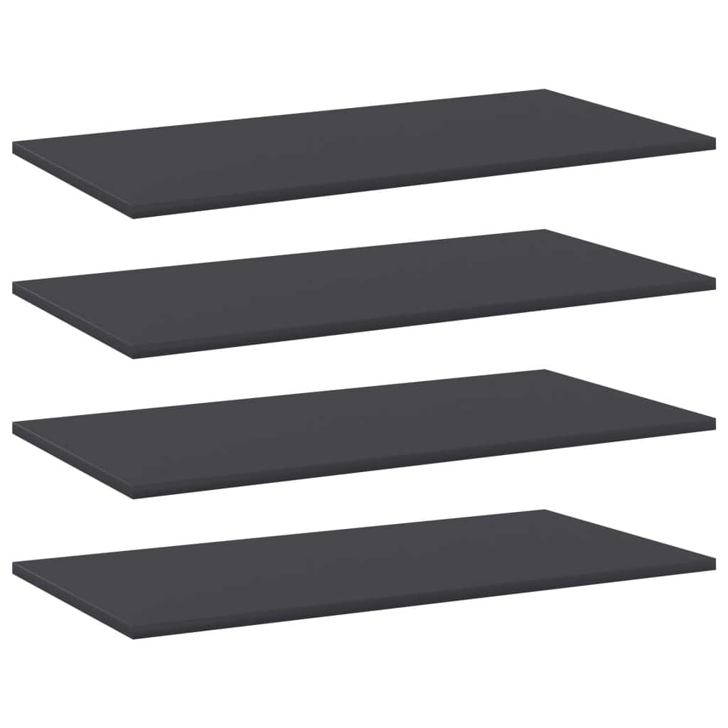 vidaXL Bookshelf Boards 4 pcs Gray 31.5"x15.7"x0.6" Chipboard