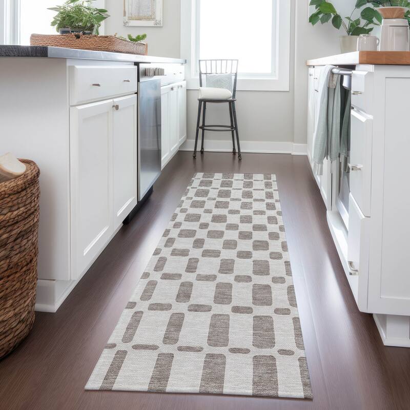 Machine Washable Indoor/ Outdoor Chantille Geo Contemporary Rug