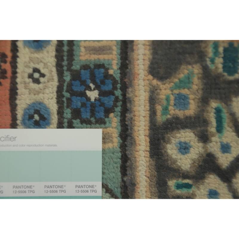 Hand Knotted Oriental 100% Wool Carpet Traditional Medallion Coral Tabriz Area Rug - 9' 9'' X 6' 3''