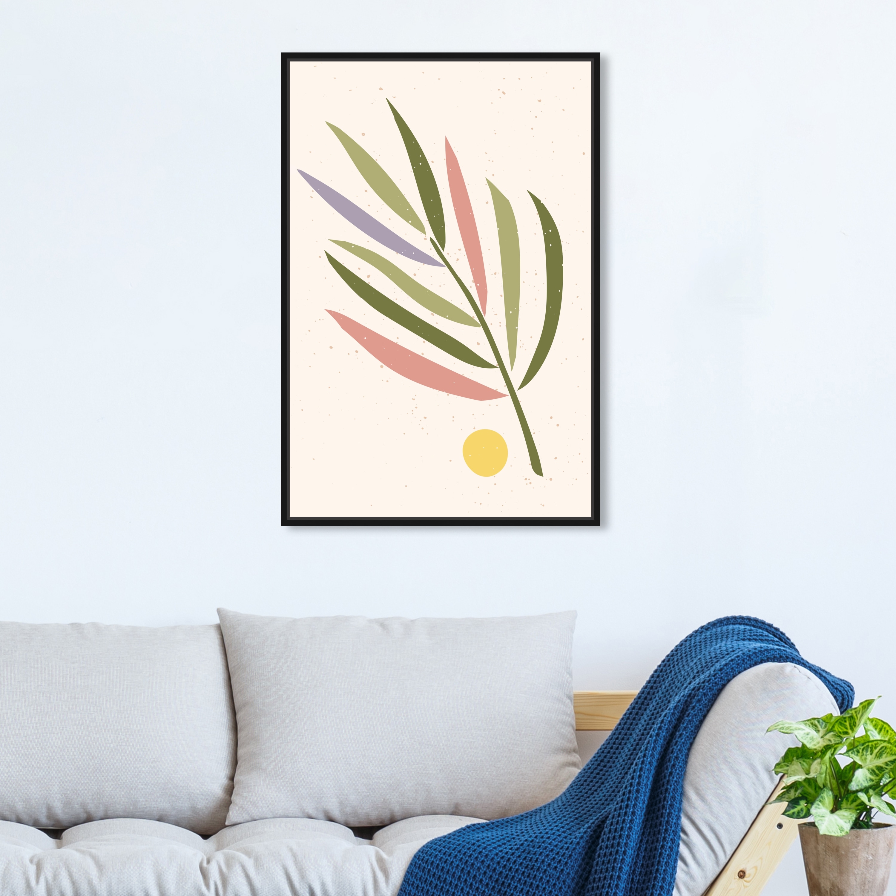 Oliver Gal 'Pastel Palm' Floral and Botanical Green Wall Art Canvas Print  Bed Bath  Beyond 34593976