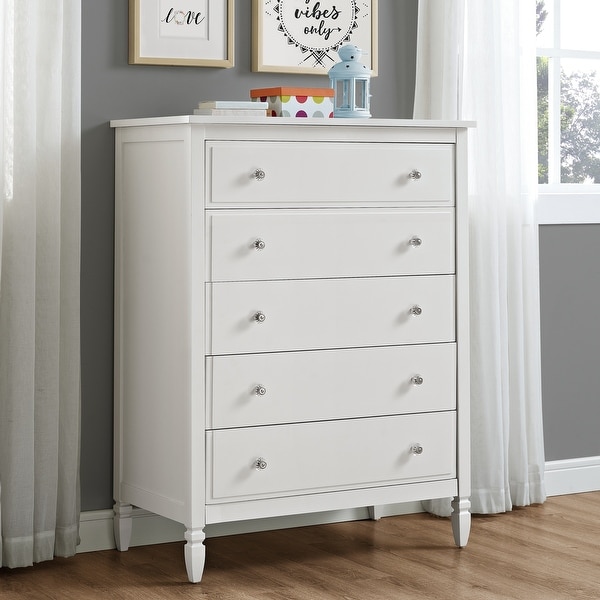 Dorel Living Vivienne White 5-Drawer Chest. Opens flyout.