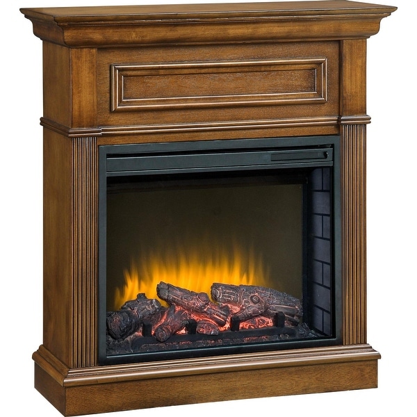Pleasant Hearth 238-560-65 Hawthorne Heritage Compact Fireplace - 23 Inch Firebox - Brown