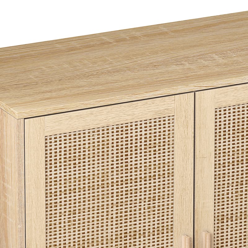 Rattan Sideboard Storage Cabinet Console Table, Natural