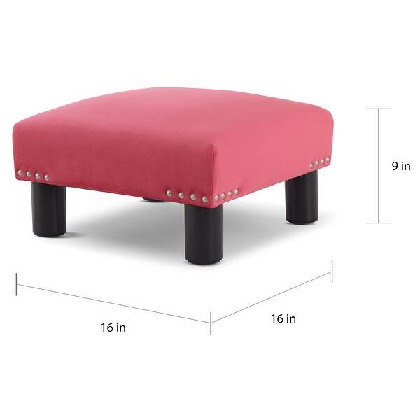 The Curated Nomad Performance Fabric Stardust Square Upholstered Footstool Ottoman