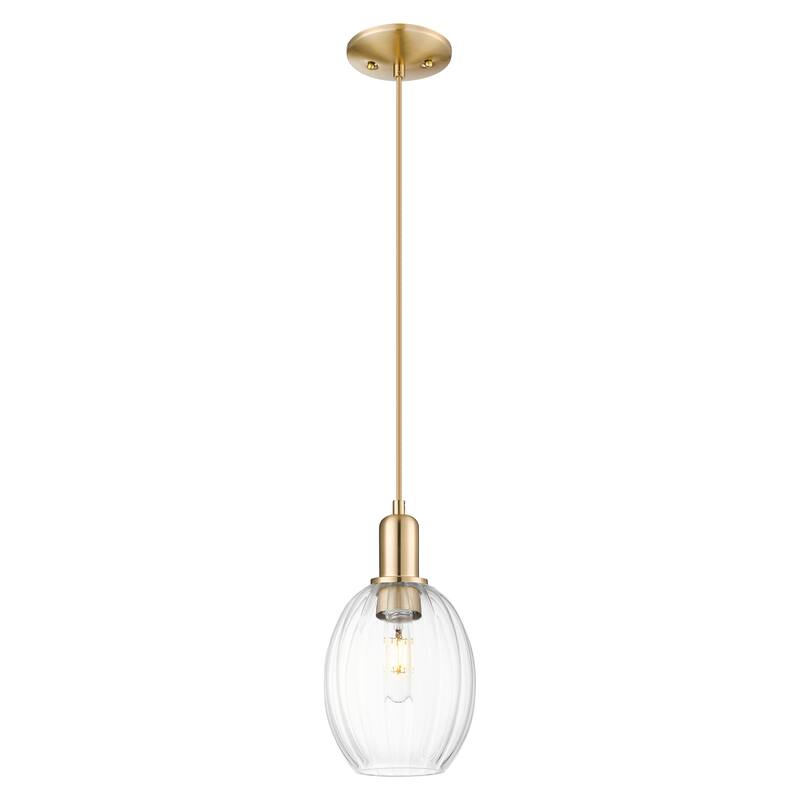 Innovations Lighting Downtown Urban - Preston - 1 Light 6" Bell Shade Cord Hung Mini Pendant - Clear Shade/Champagne Bronze