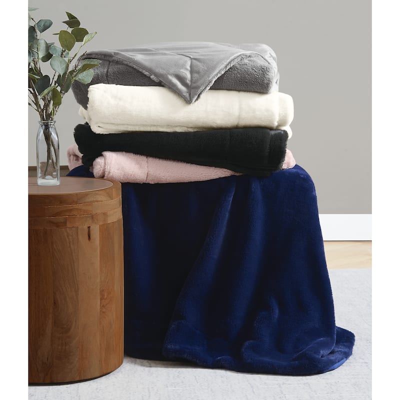 Royal Velvet Luxe Faux Rabbit Fur 60x70 Throw in Gift Box