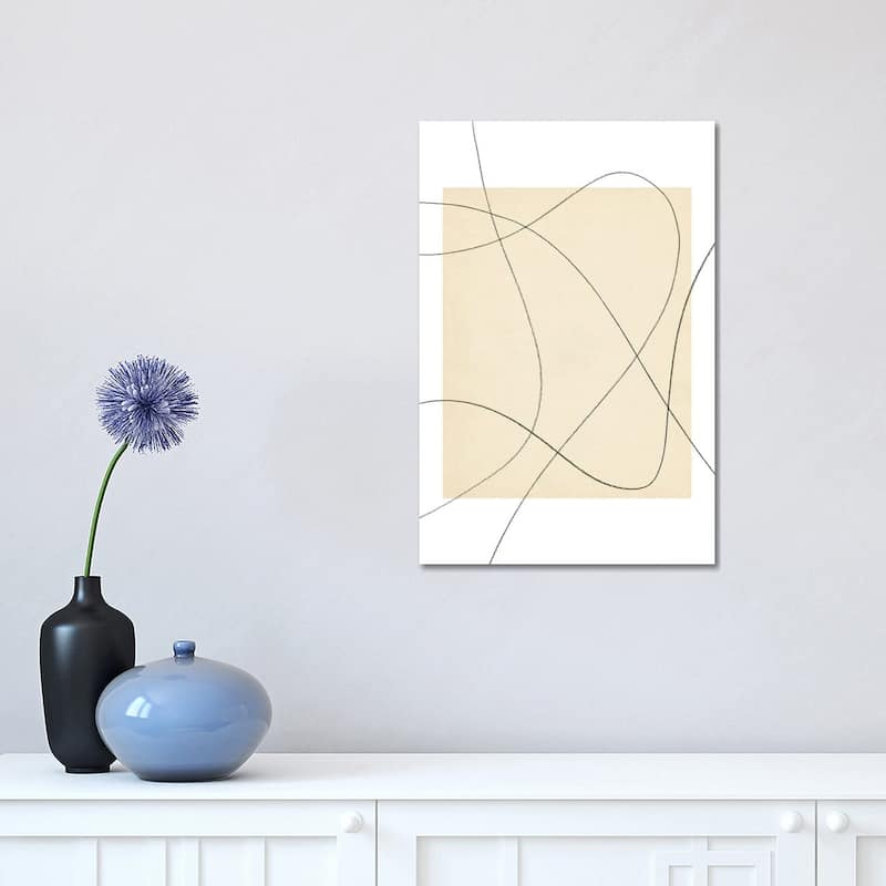 iCanvas "Neutral Abstract Lines" by Whales Way Canvas Print - 18x12x1.5