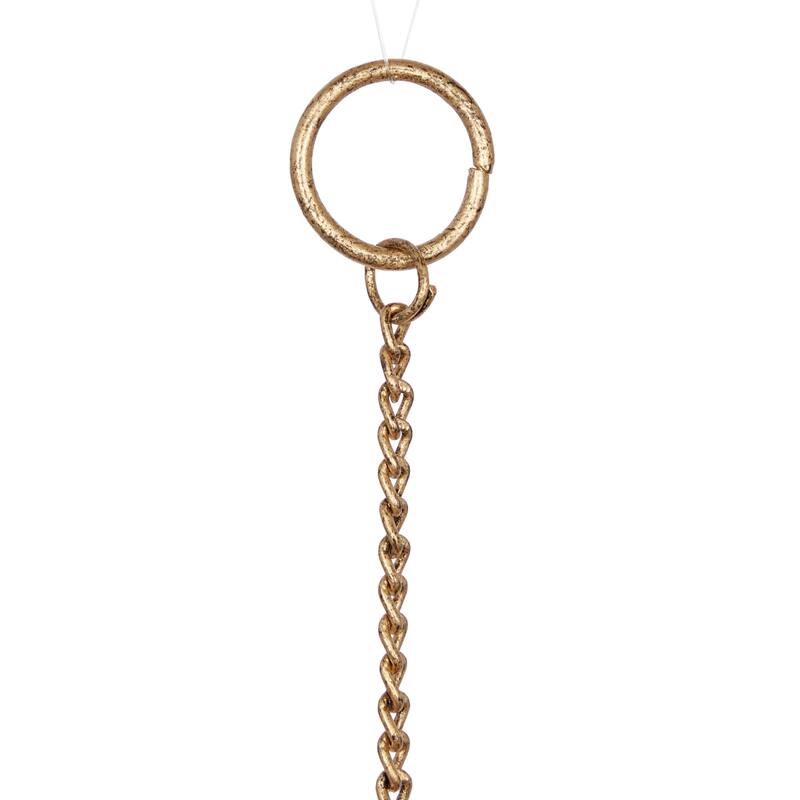 Gold Metal Handmade Indoor Outdoor Windchime with Glass Beads and Cone Bells