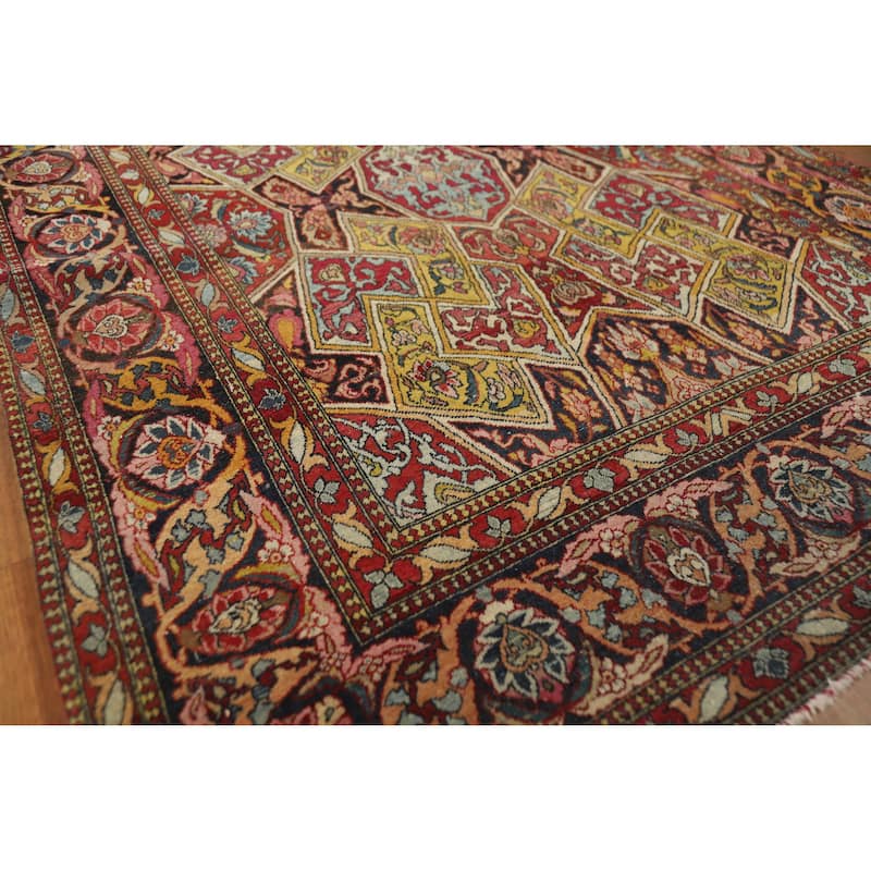 Kerman Ravar Antique Persian Rug Handmade Wool Carpet - 4'6" x 7'2" - 4'6" x 7'2" - Red