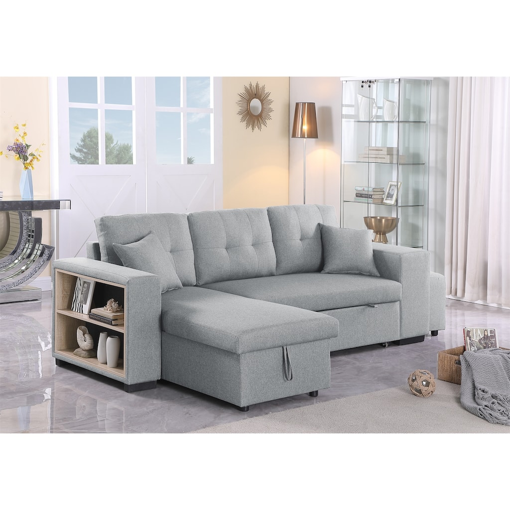 Daniel Upholstered Reversible Sectional with pull out loveseat