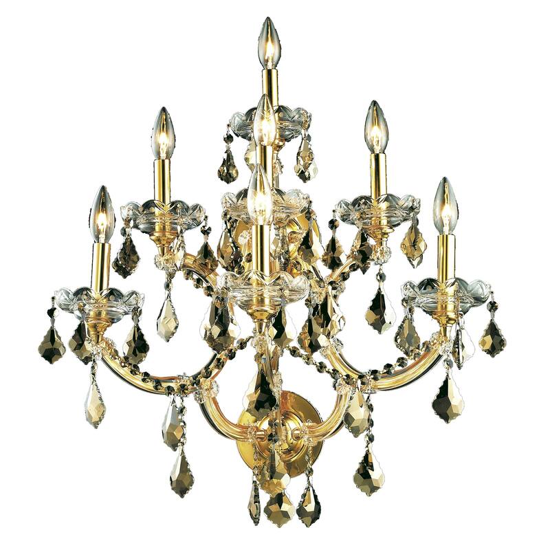 Fleur Illumination Collection Wall Sconce D:22in H:27in E:15.5in Lt:7 Gold Finish