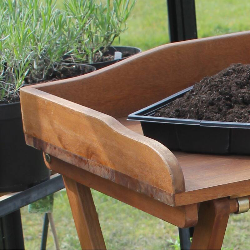 Haxnicks Hardwood Potting Table in Acacia, 29.5" W x 39.3" H x 18.8" D
