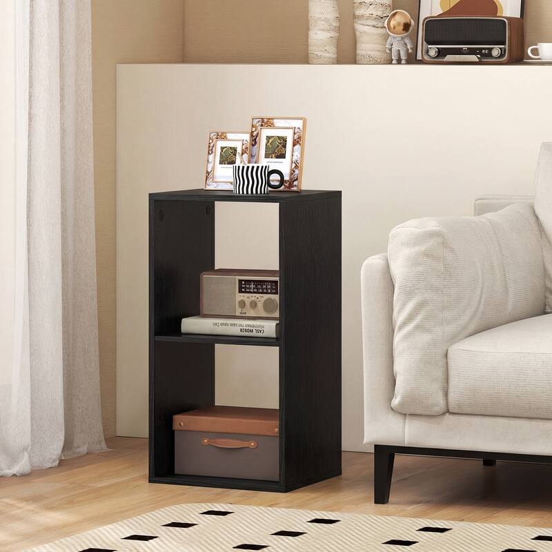 Gymax 2PCS 2-Cube Bookshelf Modern Vertical Bookcase w/ Anti-tipping