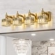 preview thumbnail 79 of 182, 2/3/4-Light Modern Bathroom Crystal Vanity Light Wall Sconces 27.5 - Gold
