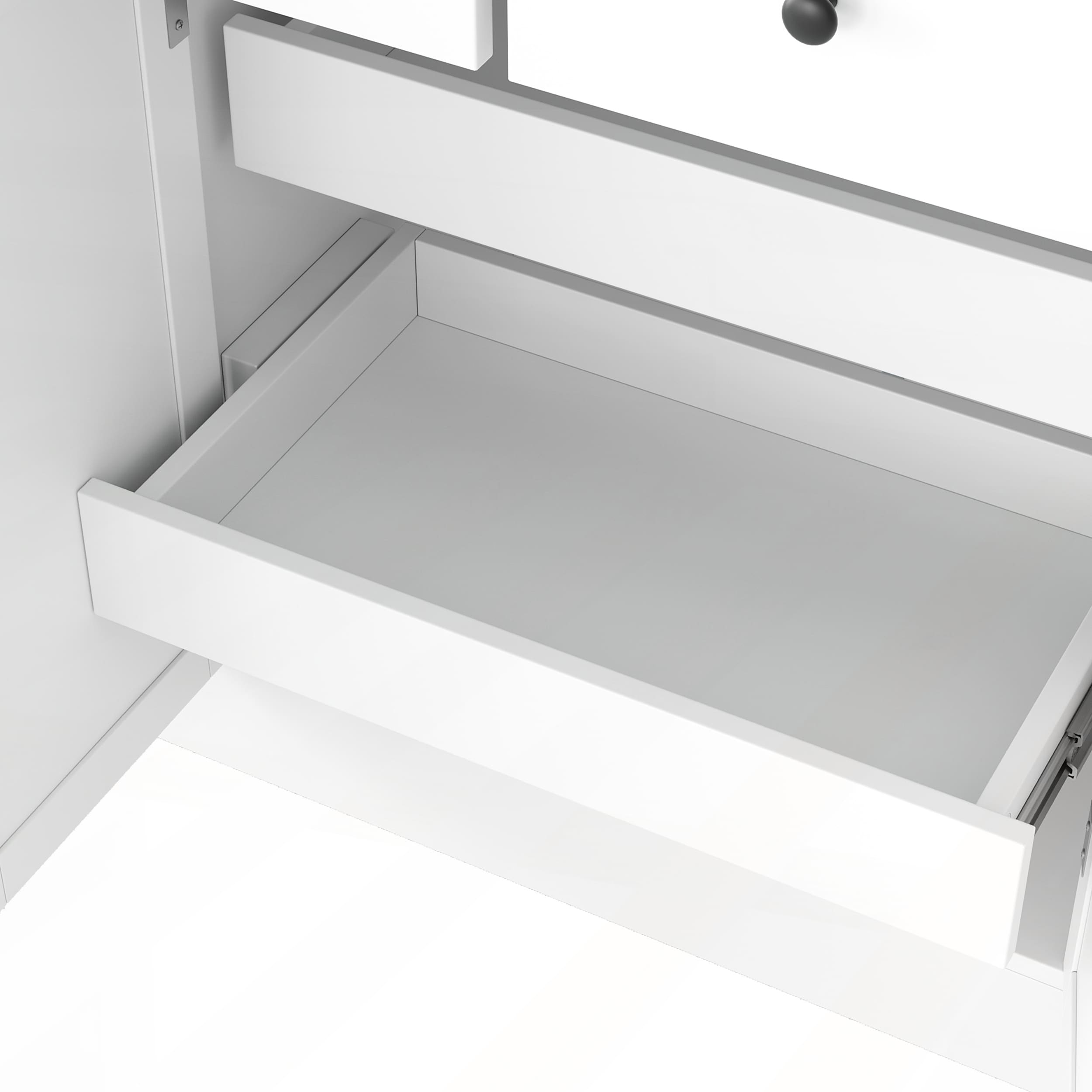 Tall Freestanding Buffet with Hutch, 6 Doors, 4 Drawers, and Pull-out Trays for Extra Storage