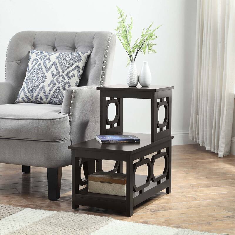Convenience Concepts Omega 2 Step Chairside End Table - Espresso