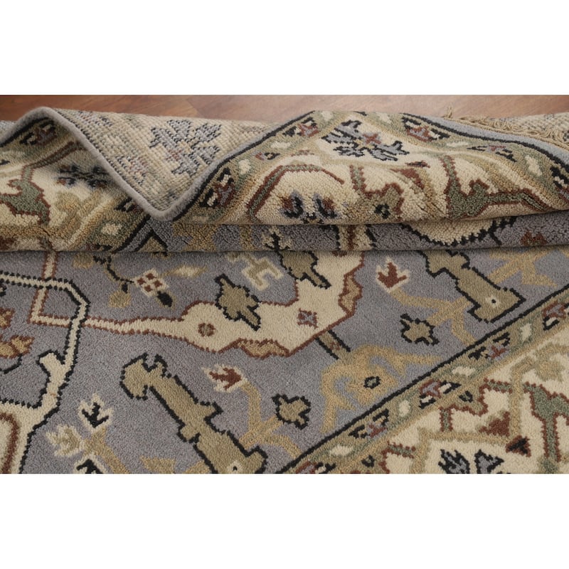 Oushak Oriental Accent Rug Hand-Knotted Blue Wool Carpet - 4'1"x 5'11"