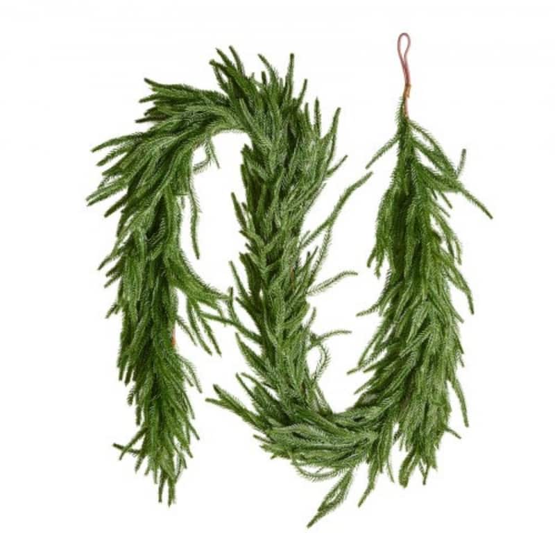 Lush Green Norfolk PE Christmas Garland with Full Fluffy Design for Home and Holiday Decoration