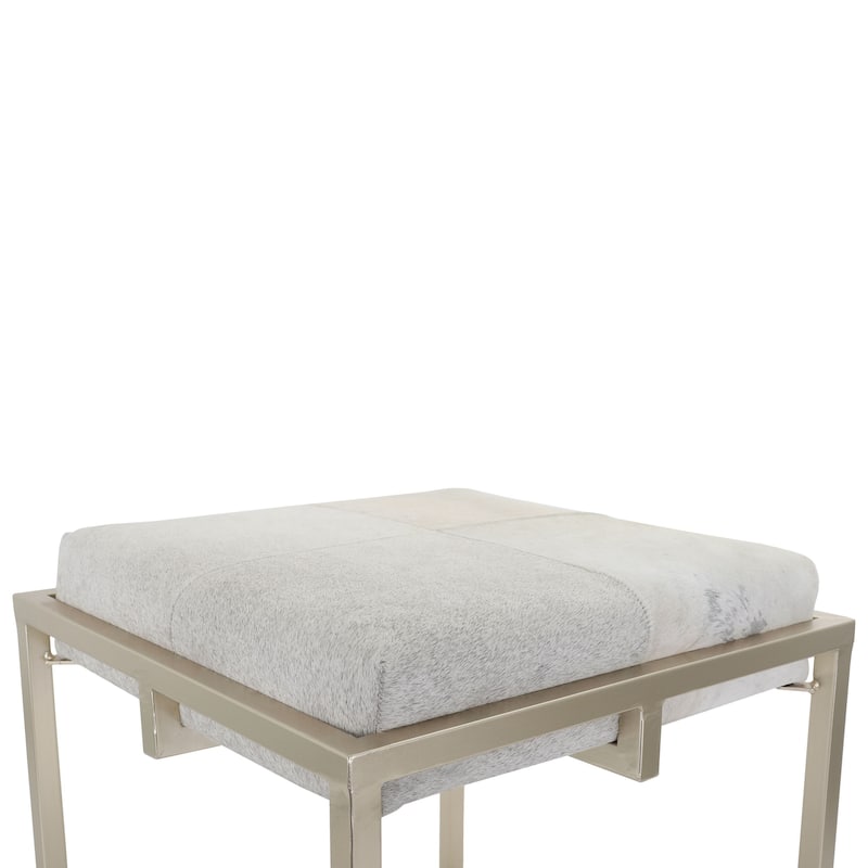 Hampton Cowhide Square Stool
