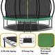 preview thumbnail 4 of 12, 14 ft. Green Round Outdoor Trampoline with Safety Enclosure Net and Ladder