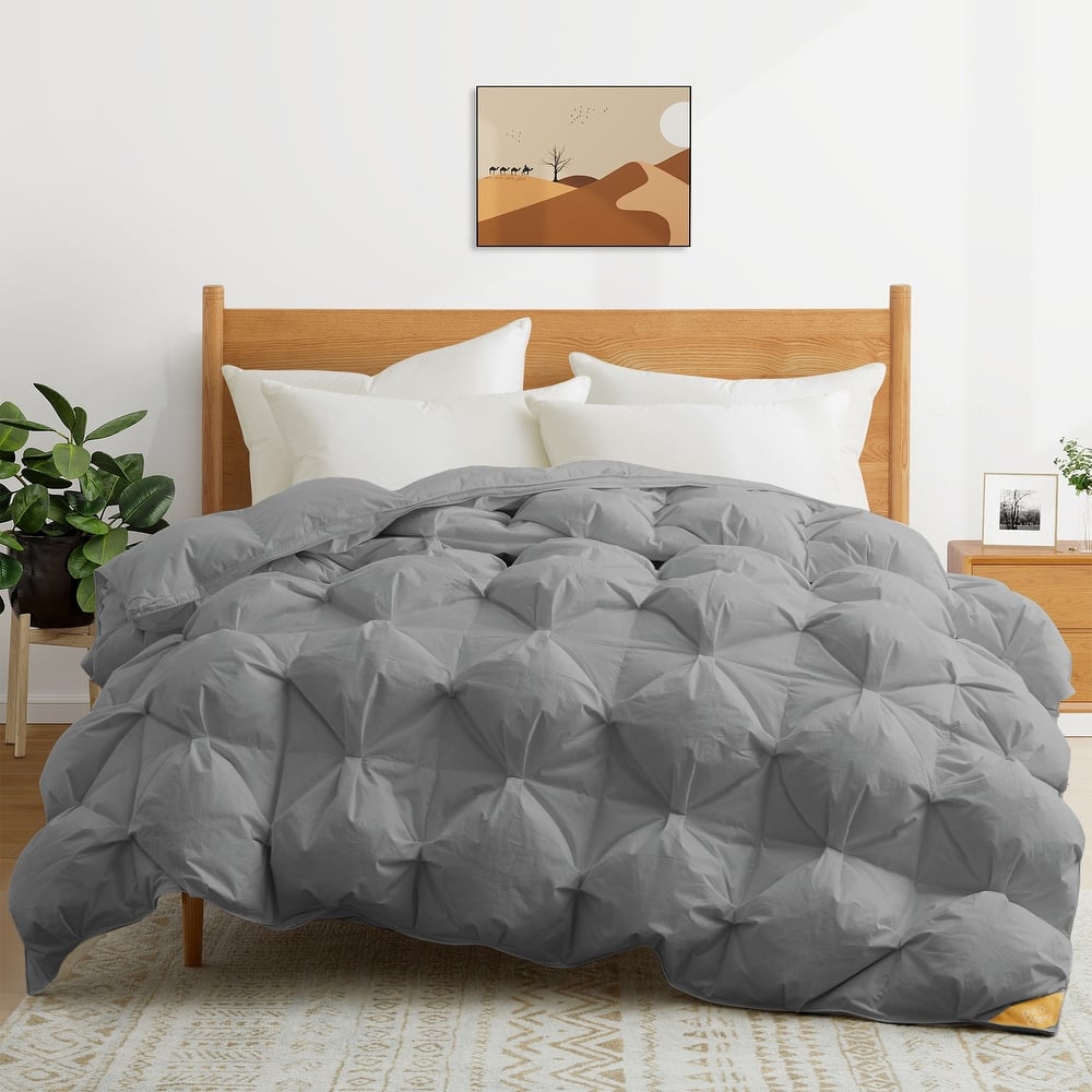All Season Luxurious Organic Cotton 90% Down Puff Comforter