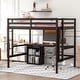 preview thumbnail 12 of 23, Full size Loft Bed with Desk and Writing Board, 2 Drawers Cabinet