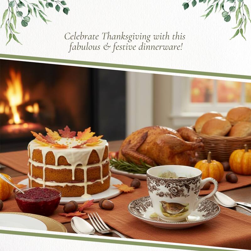 Spode Woodland Tea Cup and Saucer - 7 Oz