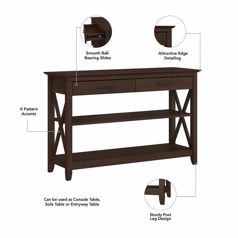 Console Table with Drawers and Shelves