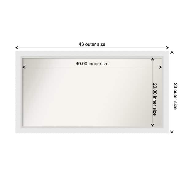 dimension image slide 91 of 93, Wall Mirror Choose Your Custom Size - Extra Large, Blanco White Wood
