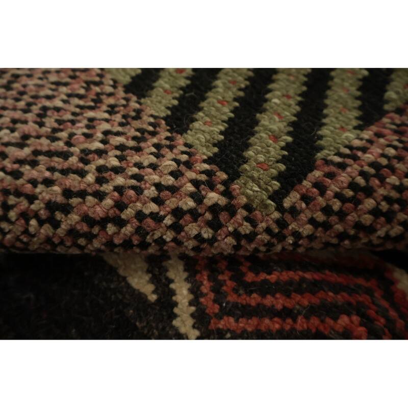 Hand Knotted Oriental 100% Wool Carpet Modern Geometric Brown Modern Area Rug - 7' 7'' X 6' 1''