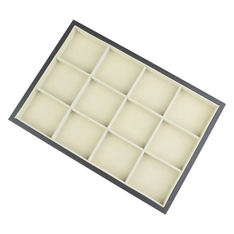Velvet Jewelry Organizer Trays with Removable Dividers for Drawers, Jewelry Organizer Drawer Inserts Container Display Case