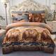 3-Piece Floral Printed Sherpa-Backing Reversible Comforter Set
