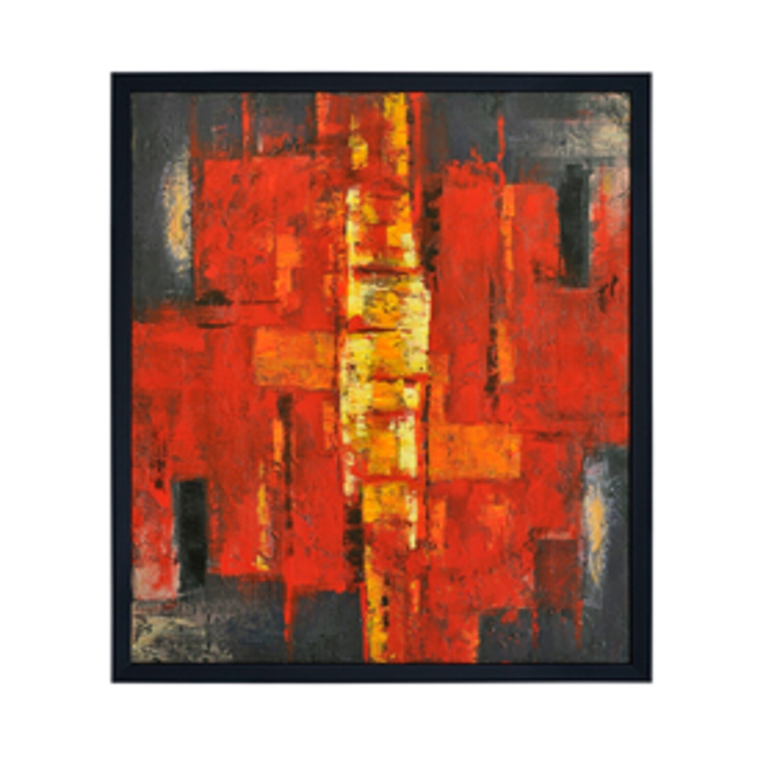 Shop 50 X 40 Hand Painted Multi Color Abstract Oil Painting On Canvas In Frame Free Shipping Today Overstock 16772451