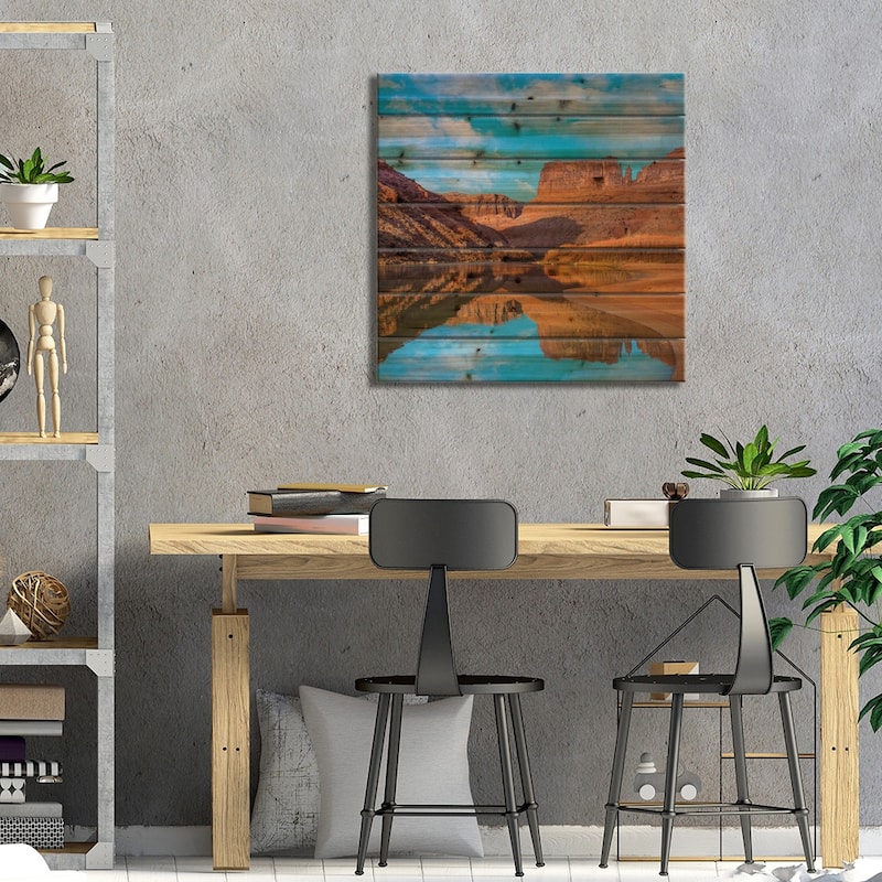 Mat Martin Point And The Colorado River, Arches National Park, Utah Print On Wood by Tim Fitzharris - Multi-Color