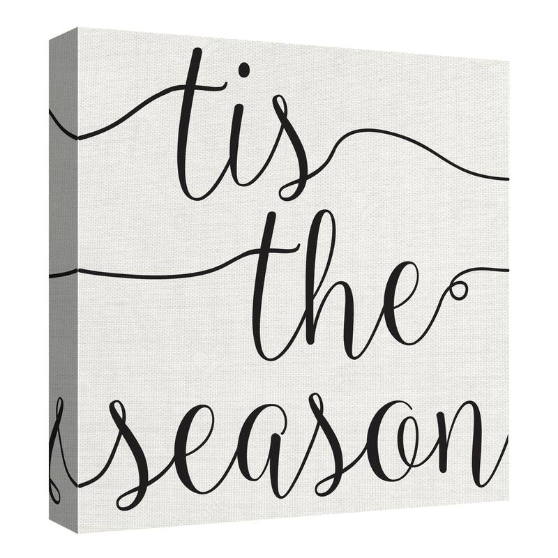 Snowflake, Type Let It Snow, Type Tis The Season by Willowbrook Fine Art Canvas Art Prints