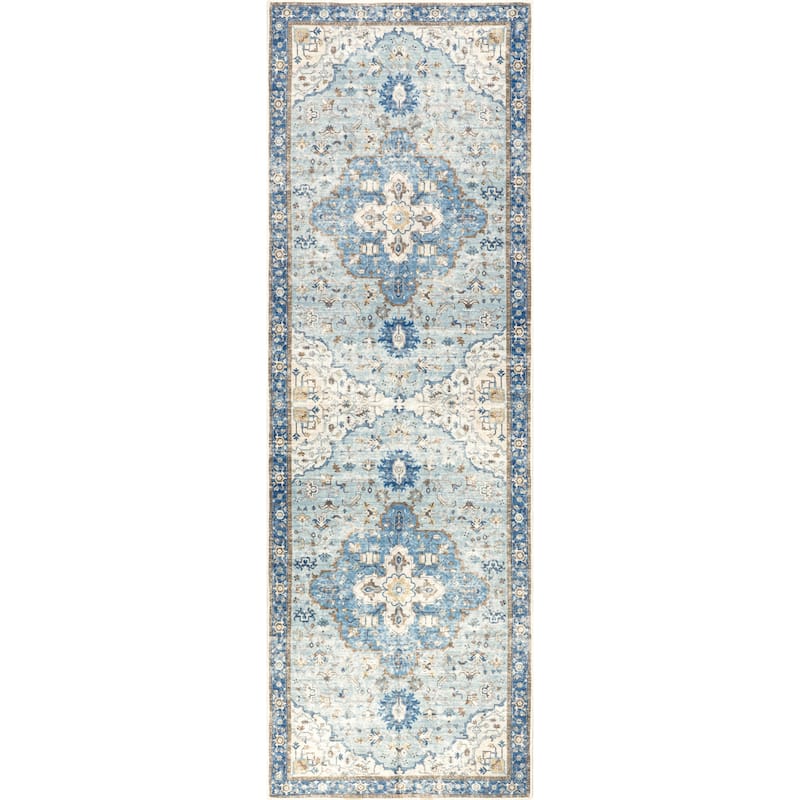 Amaryllis Medallion Machine Washable Area Rug