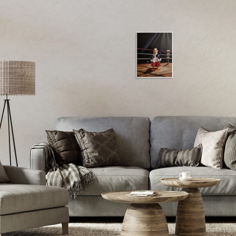 Stupell Duck in Boxing Ring Wall Plaque Art Design By Lucia Heffernan