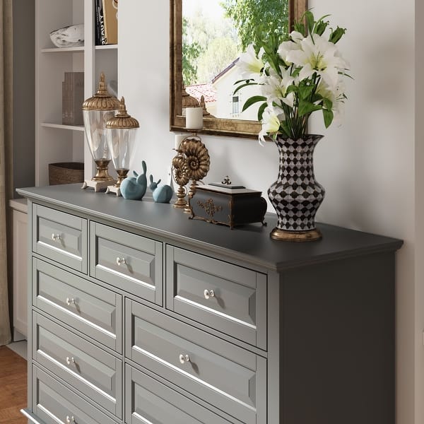9 drawer grey dresser 9-Drawer for Bedroom, 55.1